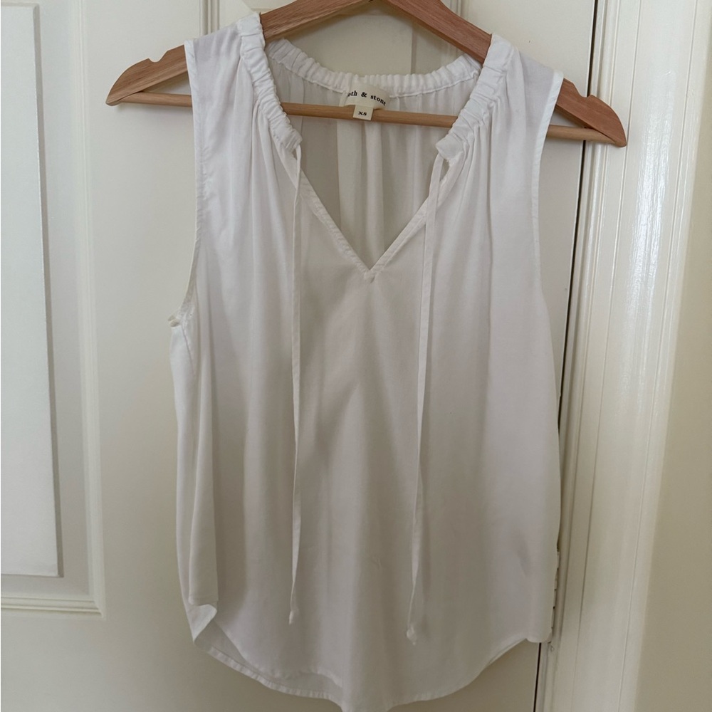Cloth & Stone tencel white blouse XS